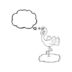 thought bubble cartoon flamingo