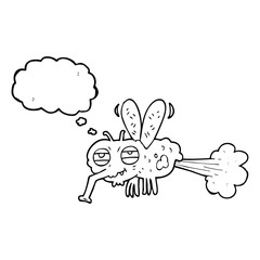 thought bubble cartoon gross farting fly
