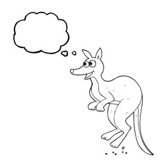 thought bubble cartoon kangaroo
