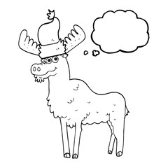 thought bubble cartoon christmas moose