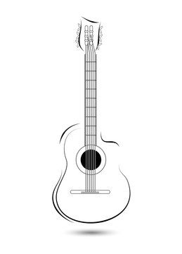 Skizze einer Gitarre