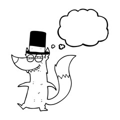 thought bubble cartoon little wealthy wolf