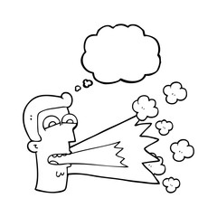 thought bubble cartoon shouting man