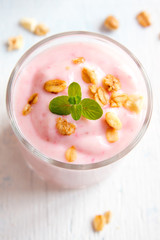 strawberry yogurt with granola
