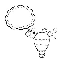 thought bubble cartoon hot air balloon