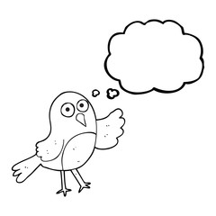 thought bubble cartoon bird