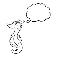 thought bubble cartoon seahorse