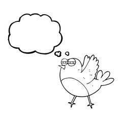 thought bubble cartoon bird