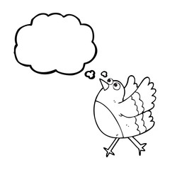 thought bubble cartoon happy bird