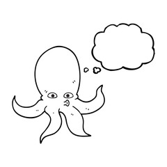 thought bubble cartoon octopus