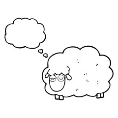 thought bubble cartoon muddy winter sheep