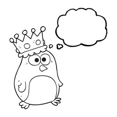 thought bubble cartoon emperor penguin