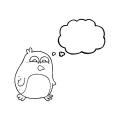 thought bubble cartoon penguin