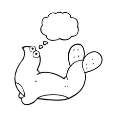 thought bubble cartoon seal