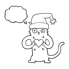 thought bubble cartoon cat loving christmas