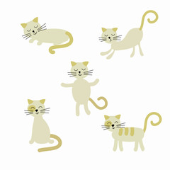 Fototapeta na wymiar Cute Cat Characters