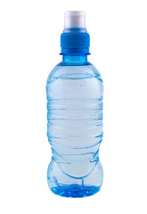 blue plastic bottle on a white background