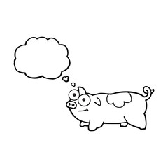 thought bubble cartoon pig
