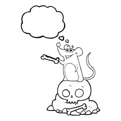 thought bubble cartoon graveyard rat