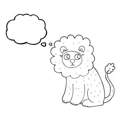 thought bubble cartoon cute lion