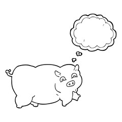 thought bubble cartoon pig