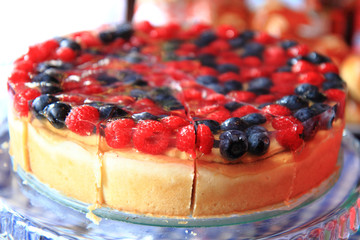 raspberries and blueberries cake