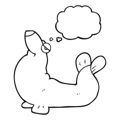 thought bubble cartoon proud seal
