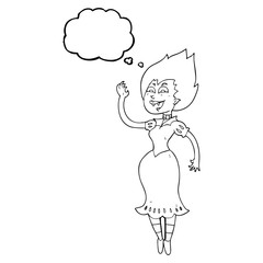 thought bubble cartoon vampire girl