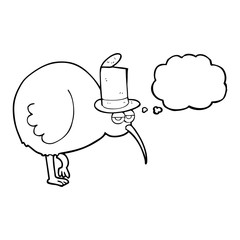 thought bubble cartoon kiwi bird