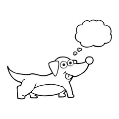 thought bubble cartoon happy little dog