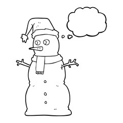 thought bubble cartoon snowman