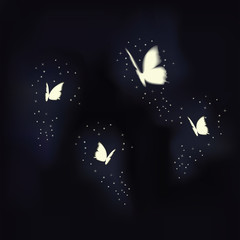 Butterfies in a darkness for your design