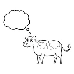 thought bubble cartoon cow