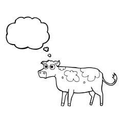 thought bubble cartoon cow