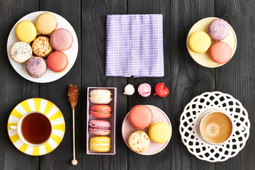 French delicious dessert macaroons