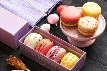 French delicious dessert macaroons
