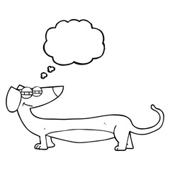thought bubble cartoon dachshund