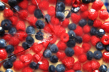 raspberries and blueberries cake