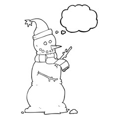 thought bubble cartoon snowman