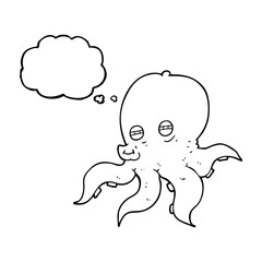 thought bubble cartoon octopus