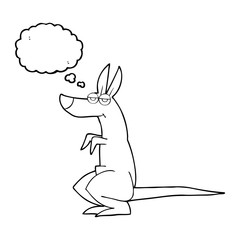 thought bubble cartoon kangaroo