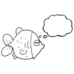 thought bubble cartoon funny fish