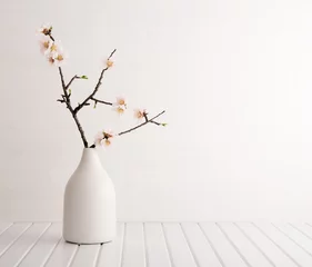 Light filtering roller blinds Cherryblossom Vase with cherry blossom
