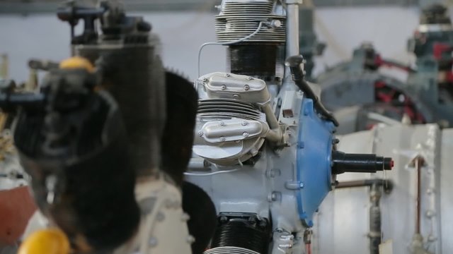 The iternal parts of the aircraft close-up.