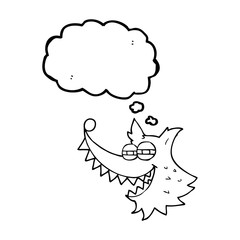 thought bubble cartoon crazy wolf