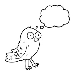 thought bubble cartoon bird