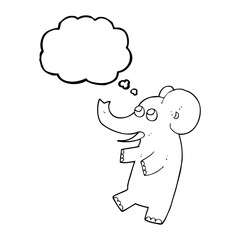thought bubble cartoon cute elephant
