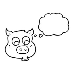 thought bubble cartoon pig