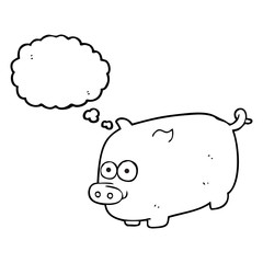 thought bubble cartoon pig