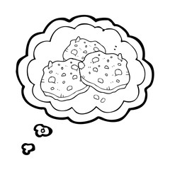 thought bubble cartoon chocolate chip cookies